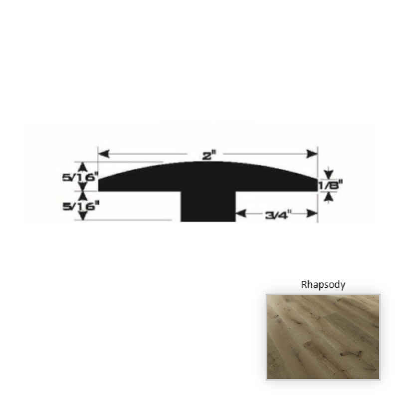 Symphony French White Oak Rhapsody Hardwood Moulding / Trim - 90" T Molding - Brushed Matte