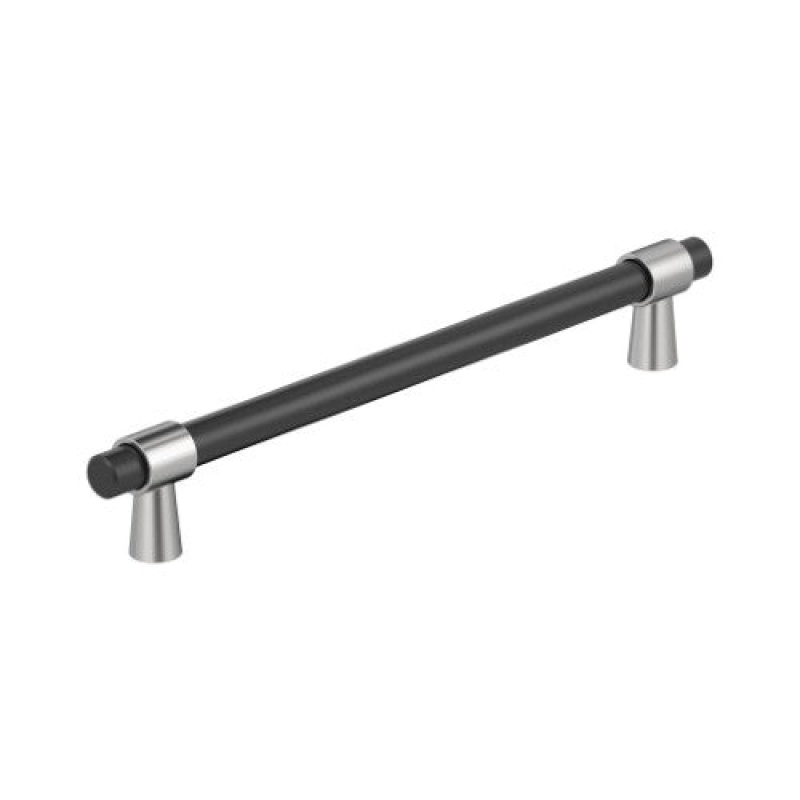 Mergence Zinc Appliance Pull - Matte Black / Polished Chrome