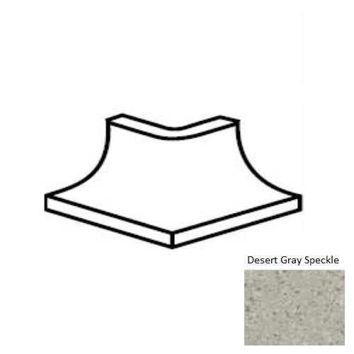 Keystones Unglazed Mosaic Desert Gray Speckle Porcelain Floor & Wall Trim - 2" X 2" Cove Base Outcorner - Matte