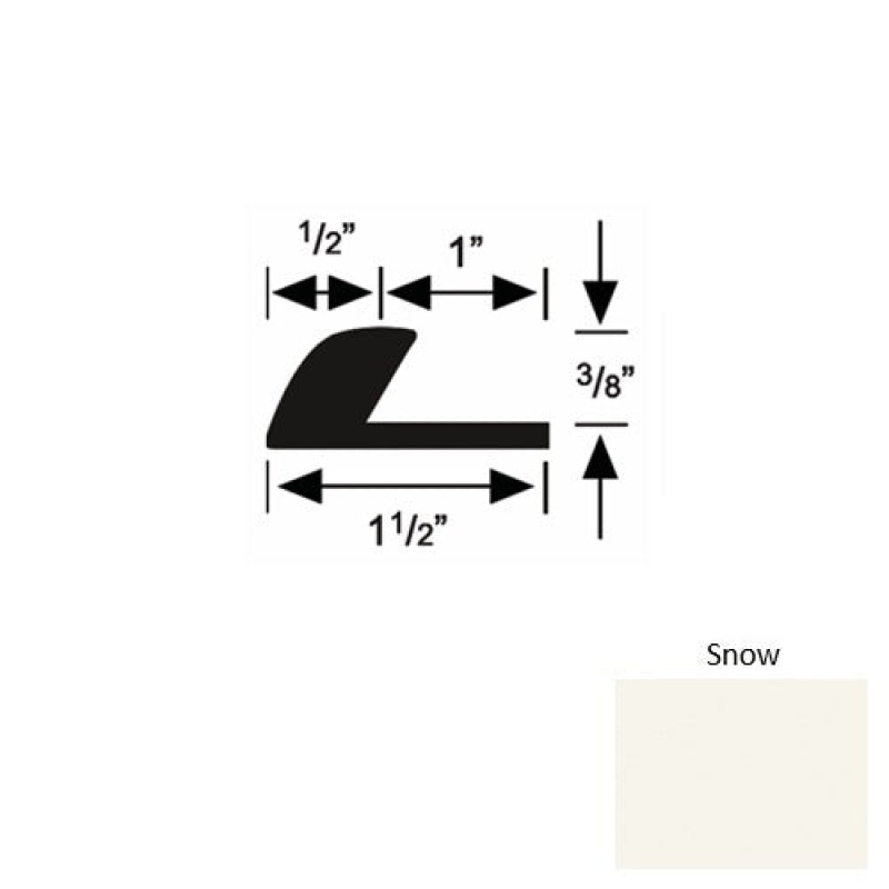 Solid 37 Snow Rubber Underlap Carpet Edge