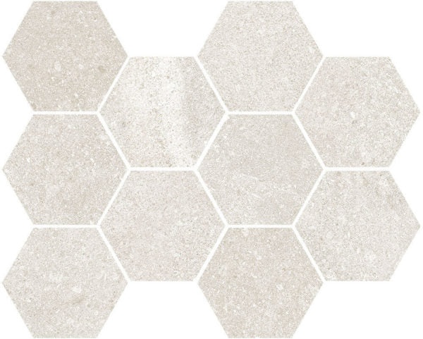 Austral Pearl Porcelain Mosaic - 3" Hexagon - Natural
