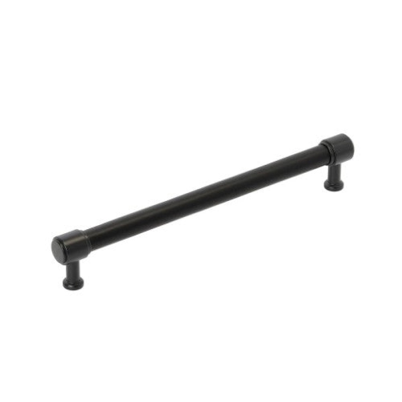 Fairlane Zinc & Leather Appliance Pull - Black Leather / Matte Black