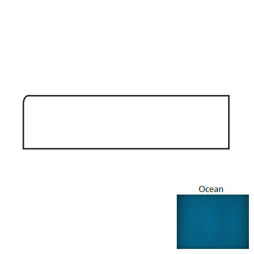 Slide Ocean Ceramic Wall Trim - 4" X 12" Bullnose - Glossy