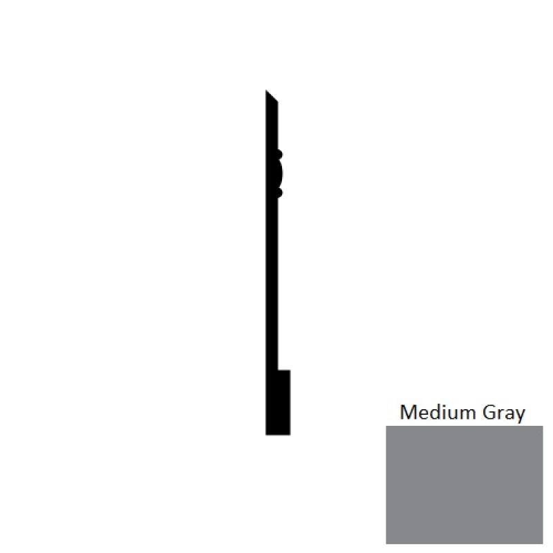 Medium Gray Rubber Wall Base 4" x 8 Ft x 1/4"