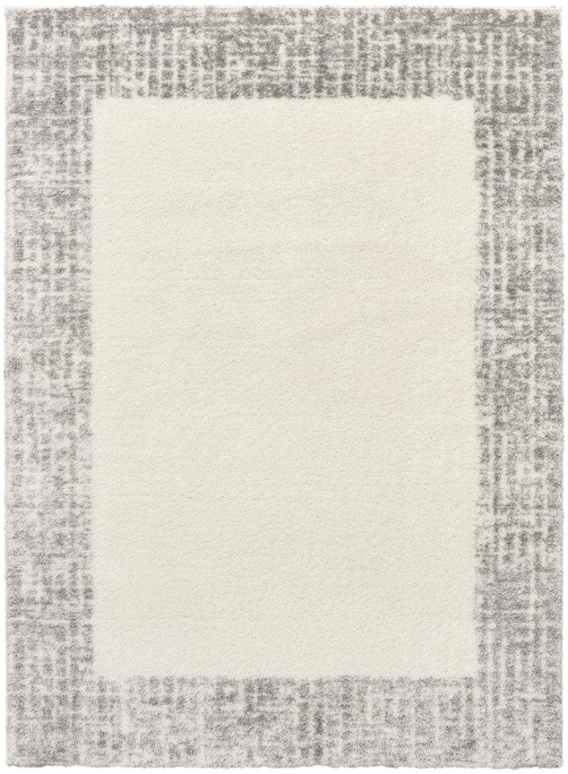 Pacific Shag Ivory Grey Pcs02 Polyester Contemporary Area Rug - 5 Ft X 7 Ft - Ivory Grey