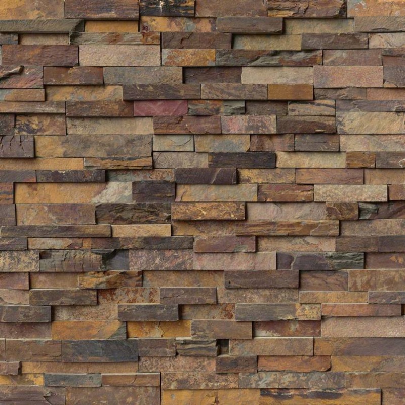 Rockmount Stacked Stone Panel California Gold Slate Ledgestone