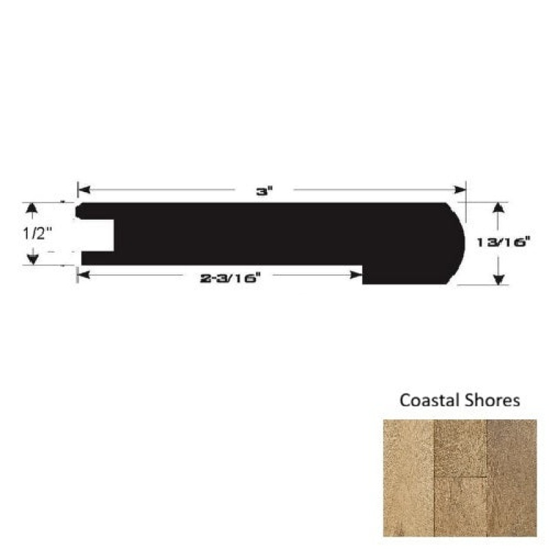 Coastal Shores Hardwood Moulding / Trim - 90" Flush Stairnose - Ultra Low Gloss Urethane