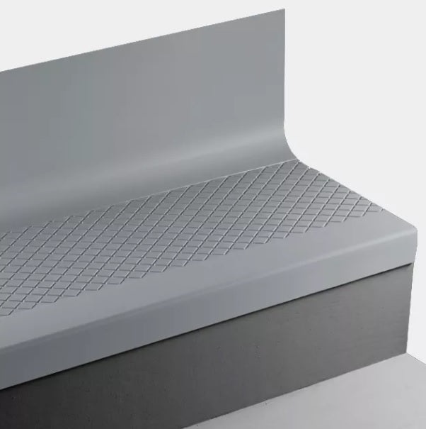 Textured 19" x 42" Angle Fit Stair Tread With Riser