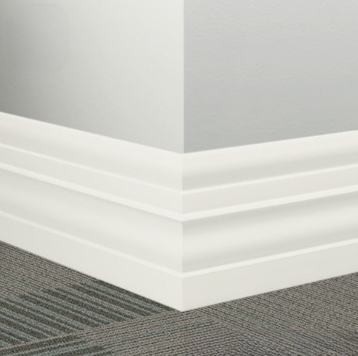 Johnsonite Icicle Rubber Millwork Contoured Wall Base - 6" X 96" X 1/4" Attache - Millwork Contoured Wall Base