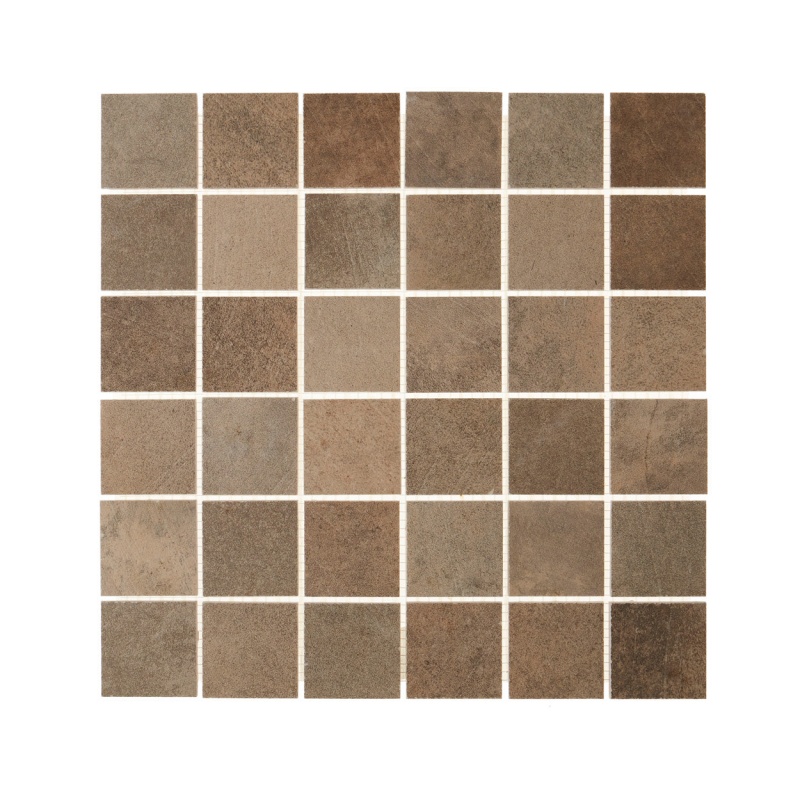 Disk Brown Porcelain Mosaic - 2" X 2" - Matte