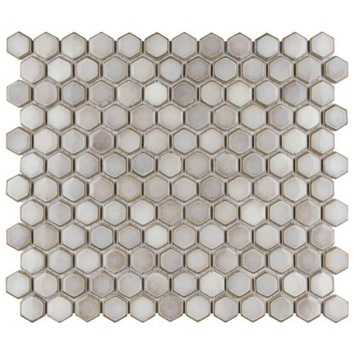 Hudson Dove Grey Porcelain Mosaic – Hexagon – Glossy