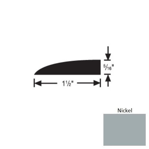 Flextones Nickel Vinyl 177B Carpet Edge Reducer - 1 1/2" X 12 Ft - Thermoplastic