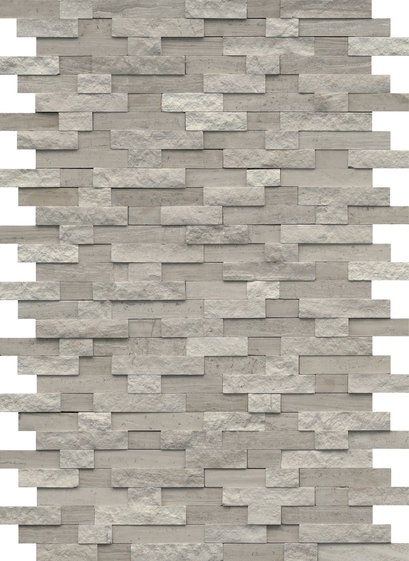 Feature Silver Natural Stone Mosaic - Linear - Split Face
