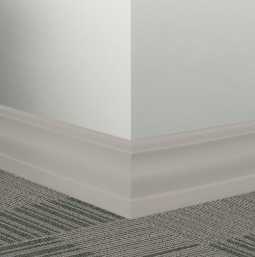 Johnsonite Silver Grey Rubber Millwork Contoured Wall Base - 4 1/4" X 96" X 3/8" Delinate - Millwork Contoured Wall Base