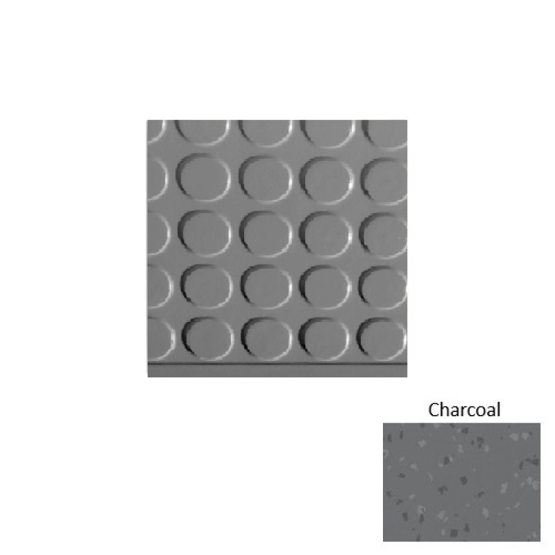 Symmetry 97 Charcoal Vantage Raised Circular Rubber Stair Tread