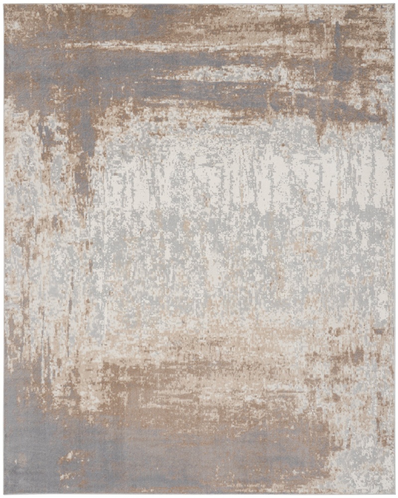Elation Etn07 Grey Ivory Polypropylene Modern Area Rug 9 Ft x 12 Ft