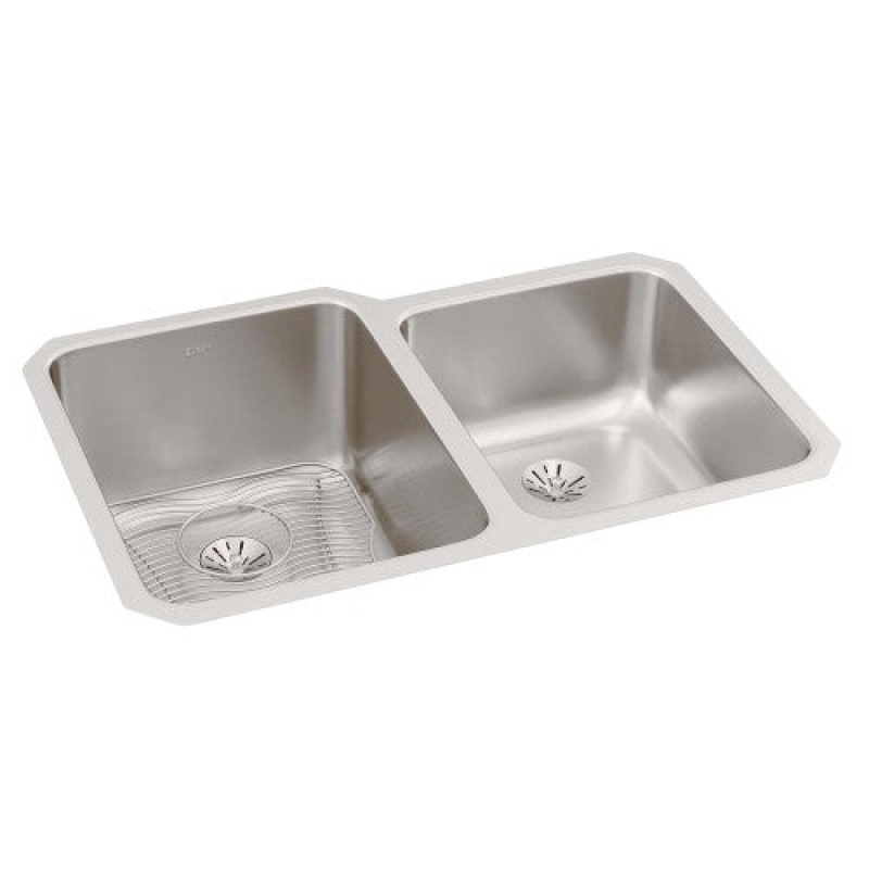 Lustertone Classic Stainless Steel Double Bowl Workstation Sink