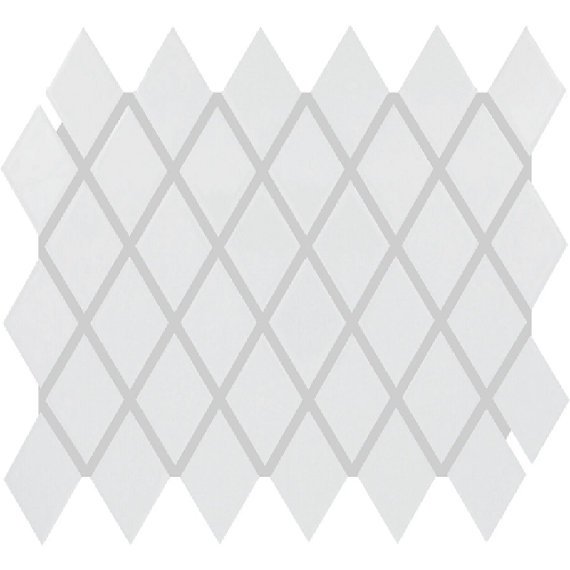 Color Wheel Retro Arctic White Ceramic Mosaic - 2" X 3" Harlequin