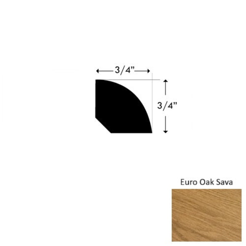Europa Euro Oak Sava Hardwood Moulding / Trim - 3/4" X 94" Quarter Round - Urethane