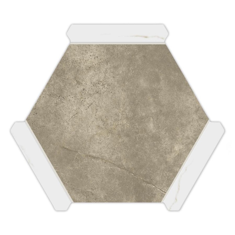 Marcotto Panal Terra With Calacatta Gold Picket Porcelain Tile - Matte - 8 5/8" X 9 7/8"