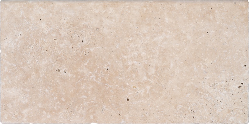 Light Classic Travertine Bullnose Coping - Brushed - 12" X 24"