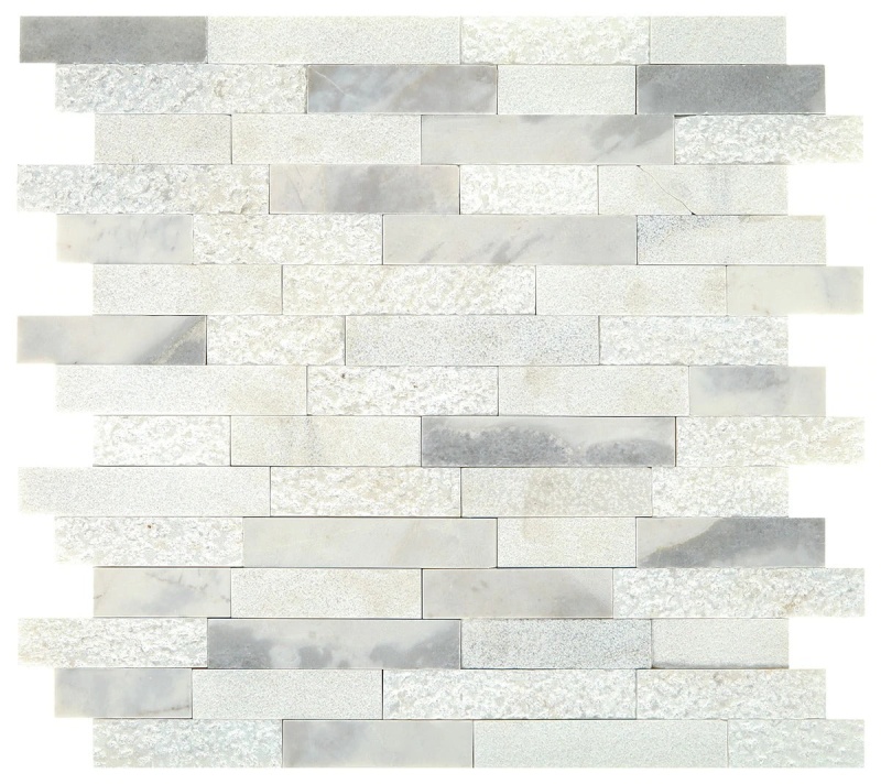 Minute Mosaix Stormy Mist Marble Mosaic - Linear - Mixed