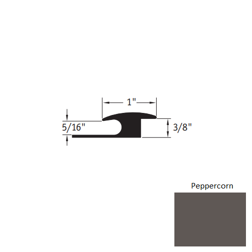 Johnsonite Peppercorn Vinyl Moulding / Trim - 1" X 12 Ft (144") X 5/16" - 3/8" Adaptor - Adaptor