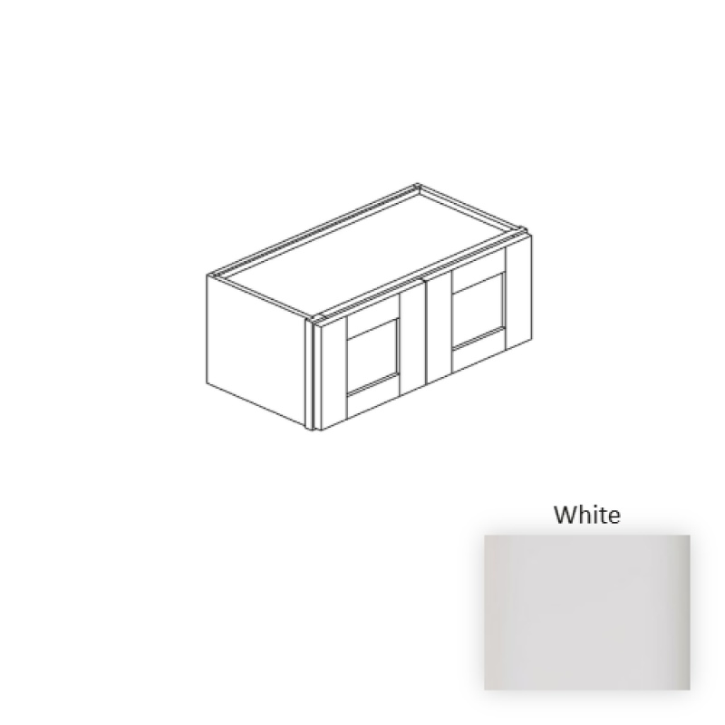 White Wood Kitchen Wall Cabinet 33" x 12" x 18"