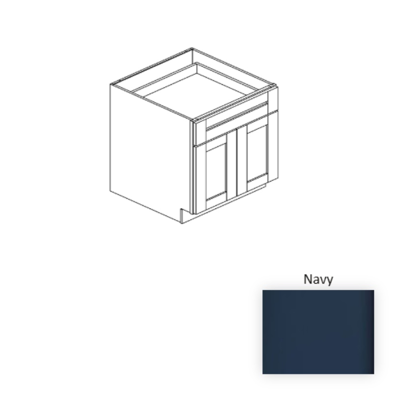 Navy Wood Kitchen Base Cabinet