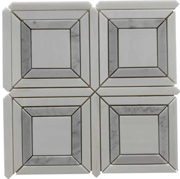 Dolomite & Carrara Marble Mosaic - Lente - Polished
