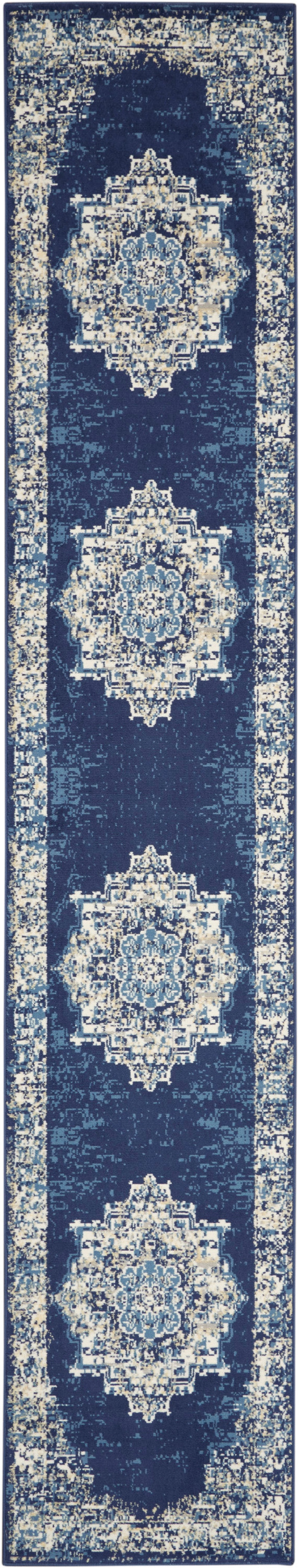 Grafix Navy Blue Vintage Area Rug