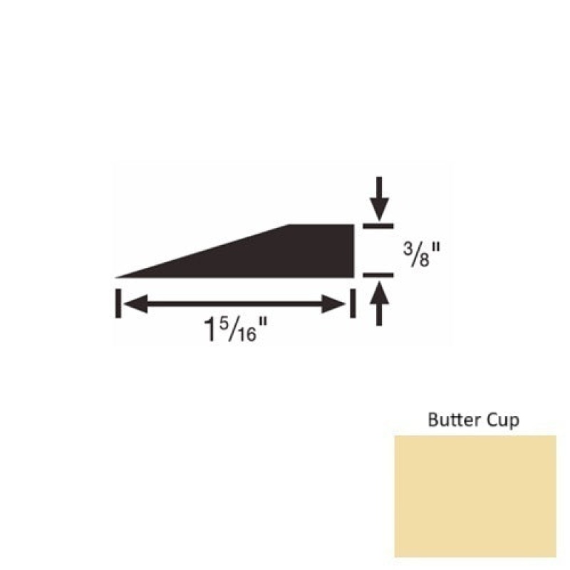 Solid 26 Butter Cup Rubber Reducer Strip