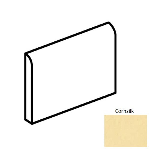 Color Wheel Classic Cornsilk Ceramic Wall Trim - 3" X 6" Bullnose 6" Side - Semi Gloss