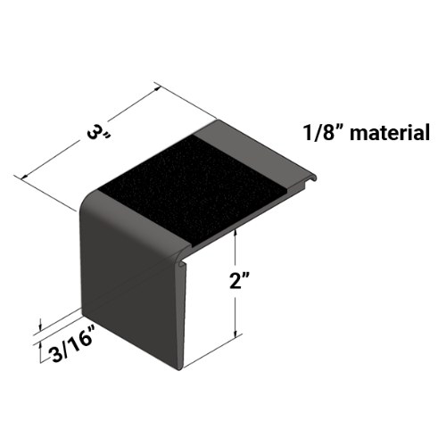 Johnsonite Dark Brown Vinyl Recessed Stair Nose