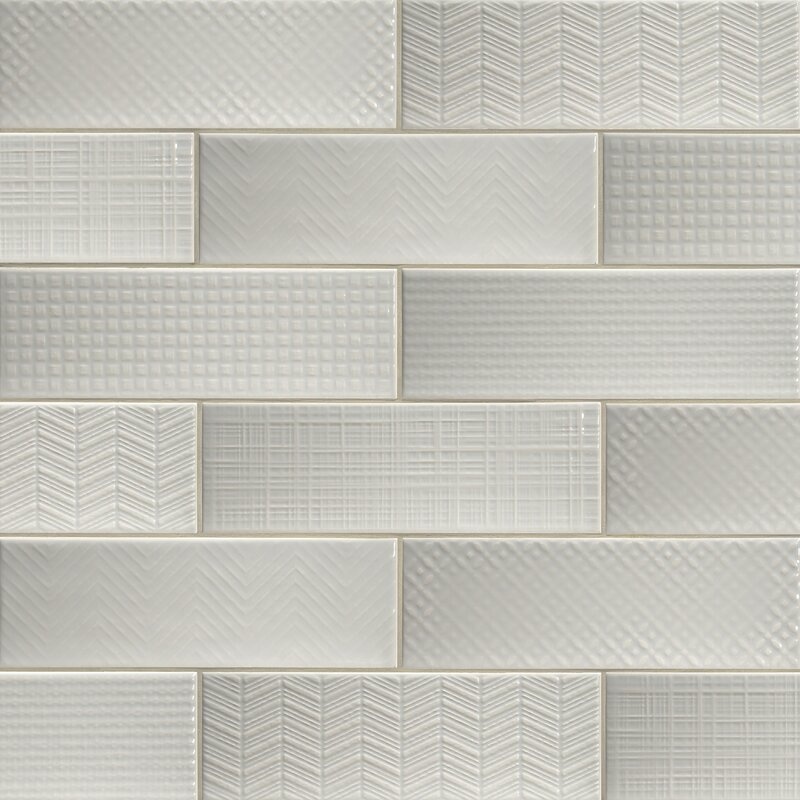 Urbano Dusk 3D Mix Ceramic Tile - Glossy - 4" X 12"