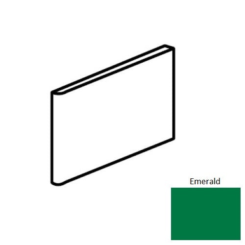 Color Wheel Classic Emerald Ceramic Wall Trim - 3" X 6" Bullnose 3" Side - Semi Gloss
