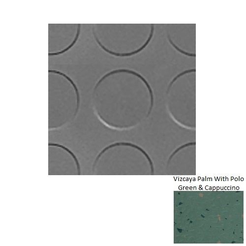 Spextones Vizcaya Palm With Polo Green & Cappuccino Rlt Radial Low Profile Rubber Distinct Designs Tile - Textured - 18" X 18"