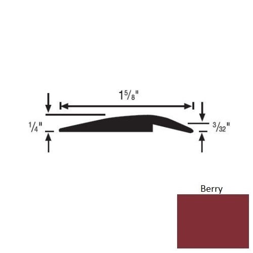 Flextones Berry Vinyl 156 Underslung Reducer - 1 5/8" X 35 Ft Coils - Thermoplastic