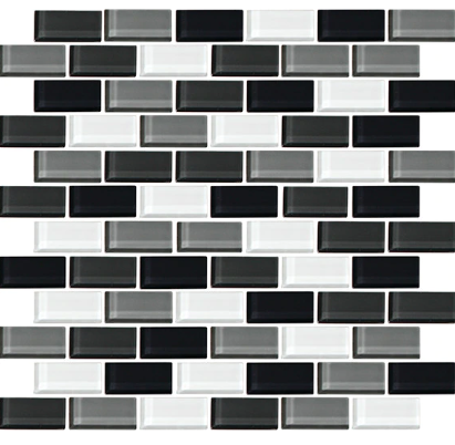 Color Wave Classic Blends Evening Mixer Glass Mosaic - 1" X 2" Brick - Glossy