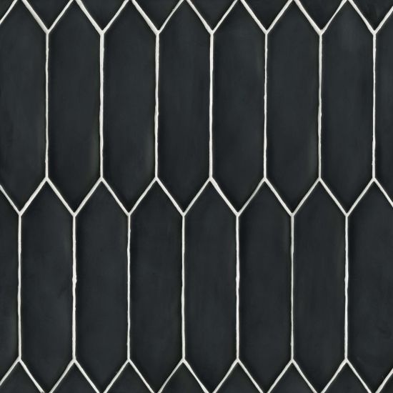 Reine Black Ceramic Tile - Matte - 3" X 12" Picket Fence
