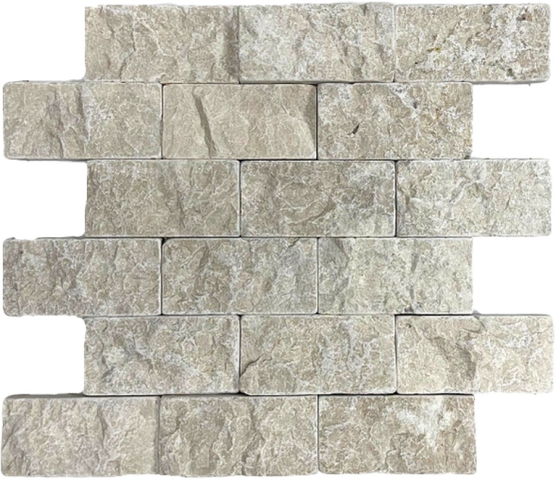 Caesars Palace Marble Mosaic - 2" X 4" Brick - Split Face