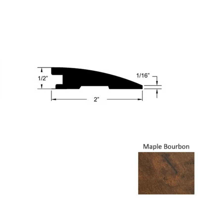 Camino Ii Maple Bourbon Hardwood Moulding / Trim - 2" X 78" Reducer - Urethane