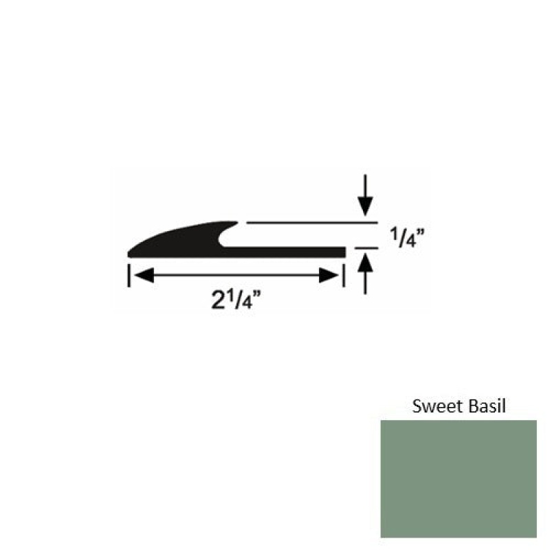 Solid 38 Sweet Basil Rubber Glue Down Carpet Edge - 2 1/4" X 9 Ft (108") X 1/4"