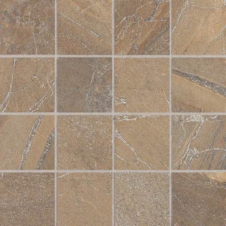 Ayers Rock Bronzed Beacon Porcelain Mosaic - 3" X 3" - Matte