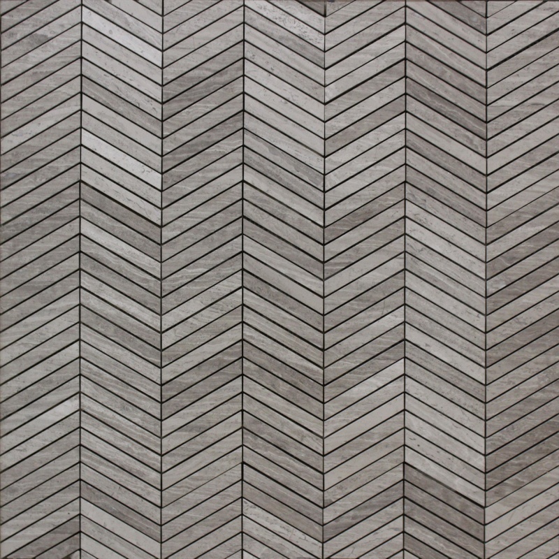 Nublado Light Marble Mosaic - Chevron - Honed
