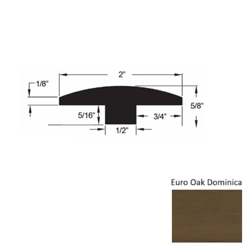 Islands Euro Oak Dominica Hardwood Moulding / Trim - 2" X 78" T Molding - Urethane