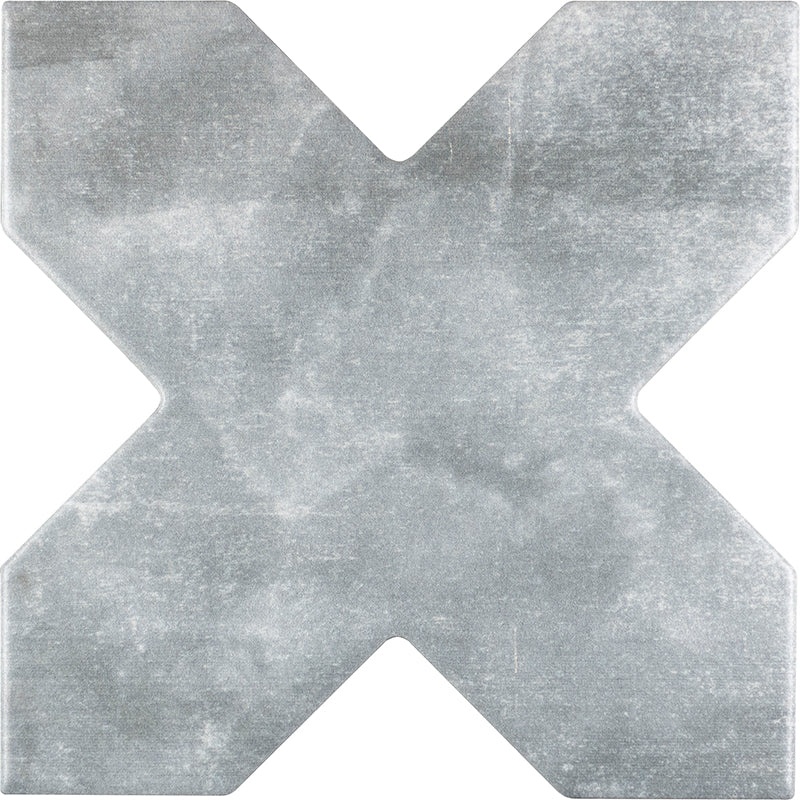 Moorish Grey Cross Ceramic Tile - Matte - 5.35" X 5.35"