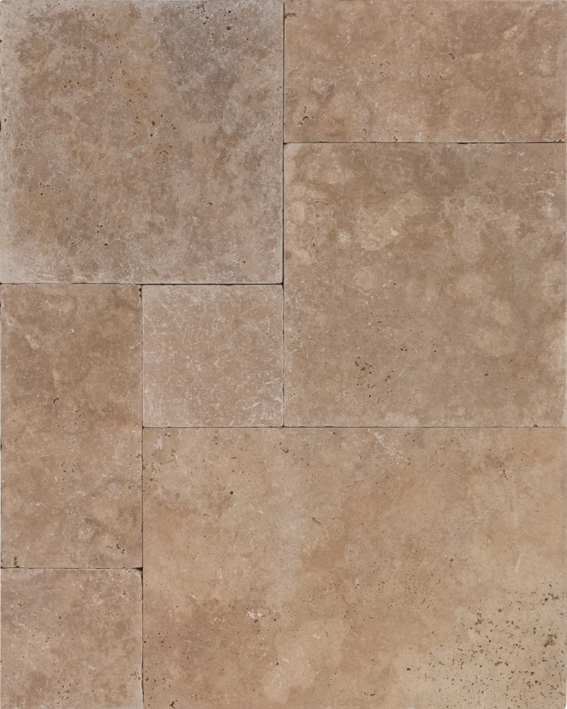 Ivory Light Travertine Versailles Pattern - Tumbled