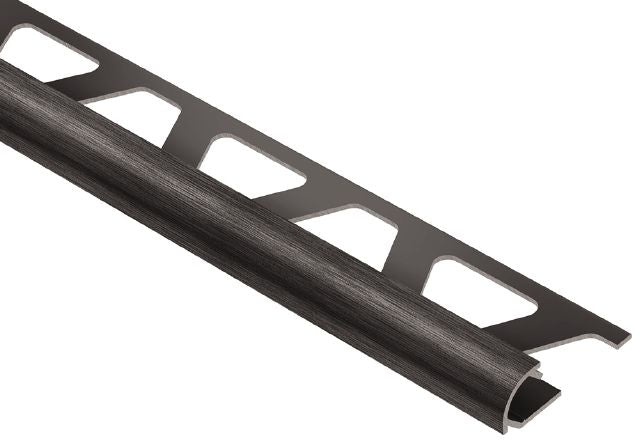 Rondec Bullnose Metal Tile Edging Trim - Brushed Black Anodized Aluminum