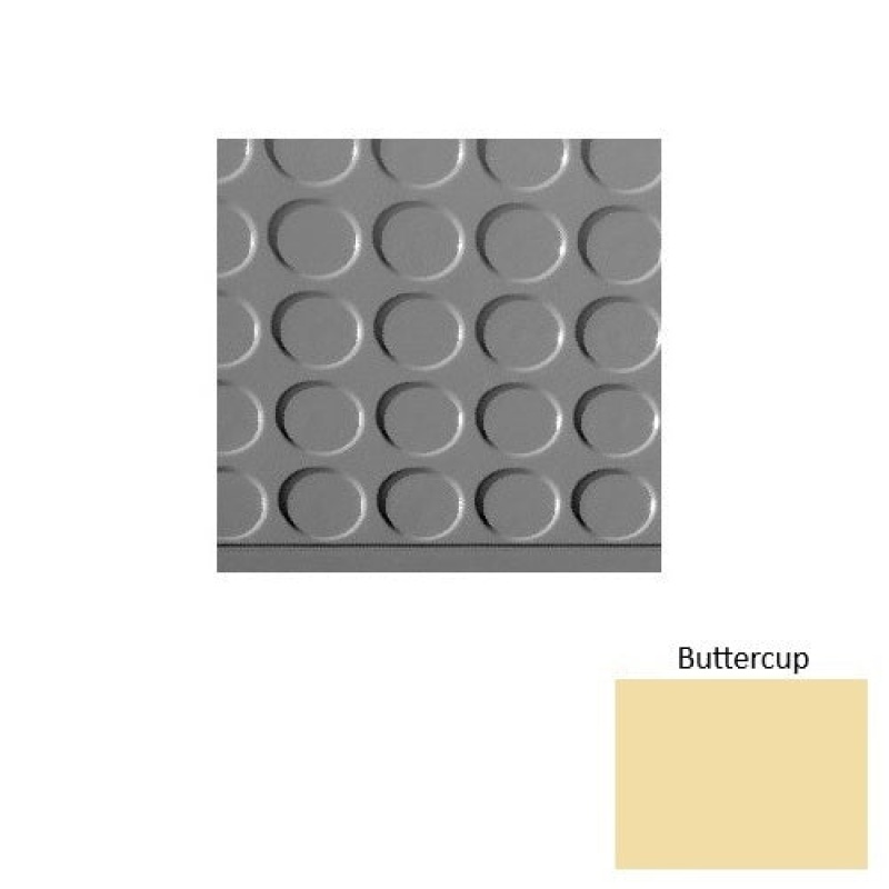 Solid 97 Buttercup Vantage Raised Circular 15" Depth Rubber (Sq) Stair Tread With Dupont Kevlar - Textured